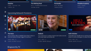 Tablo home screen showing upcoming season premieres