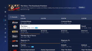 Tablo Live TV Grid The Voice