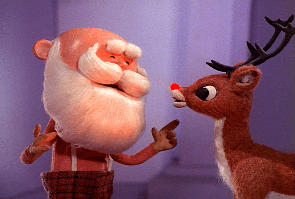 Rankin Bass Santa and Rudloph puppets.