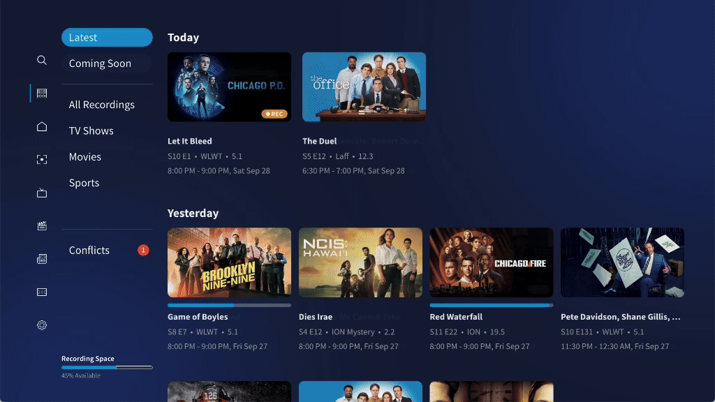 Tablo keep X delete option
