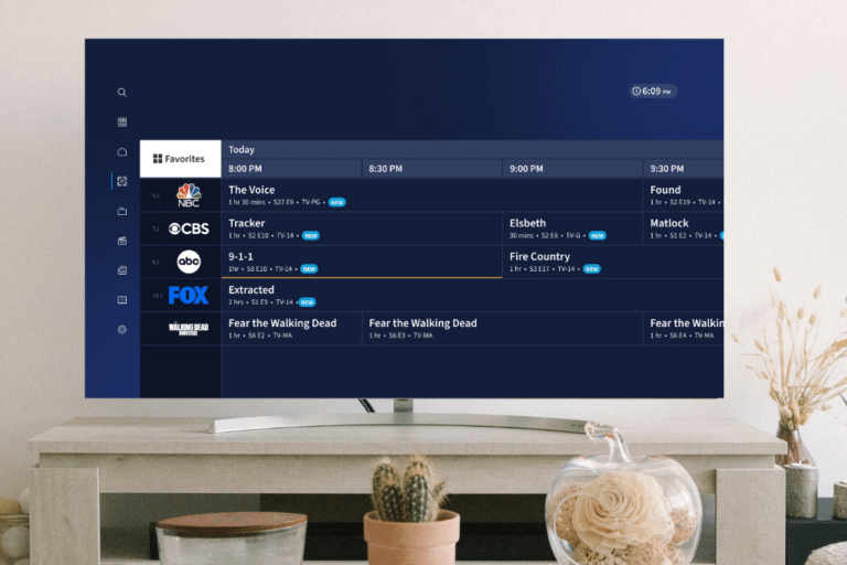 Tablo app Favorites view on TV.