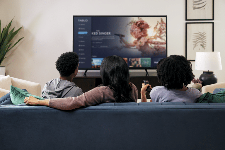 Family watching their favorite show on Tablo