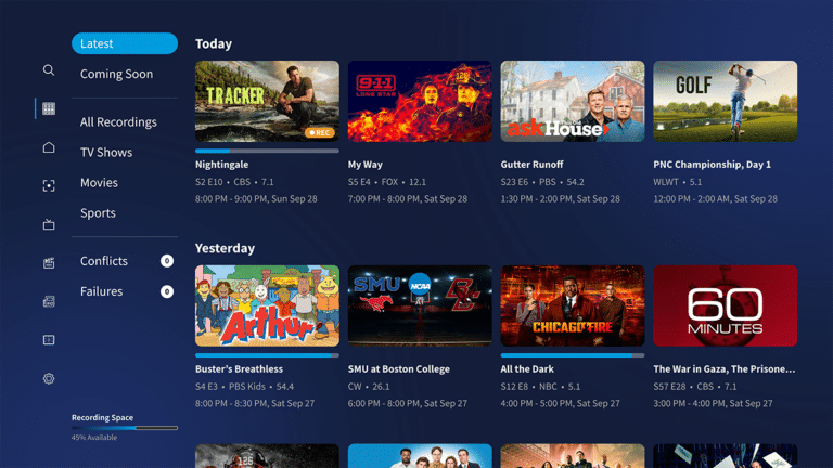 Tablo library sidenav closed