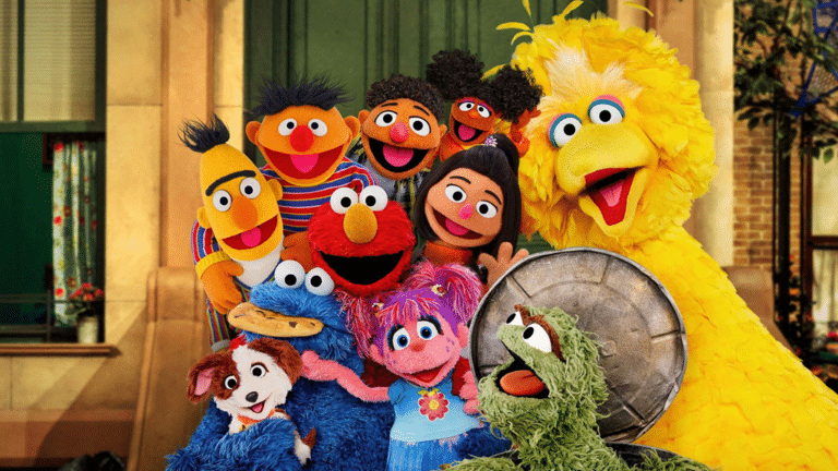Sesame Street puppets on Sesame Street.