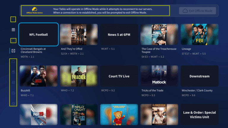 The guide in Offline Mode.