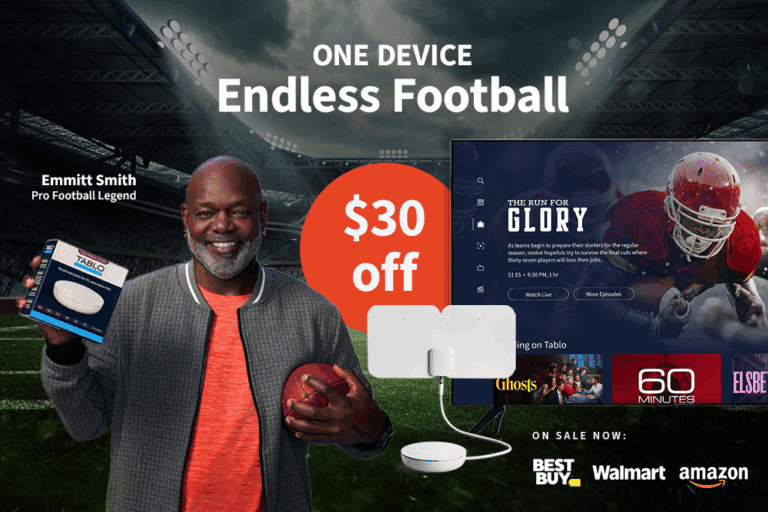 Emmit with Tablo's $30 off Football deal.