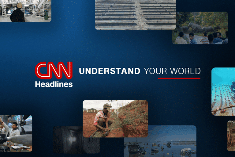 CNN Headlines, on a news desk.