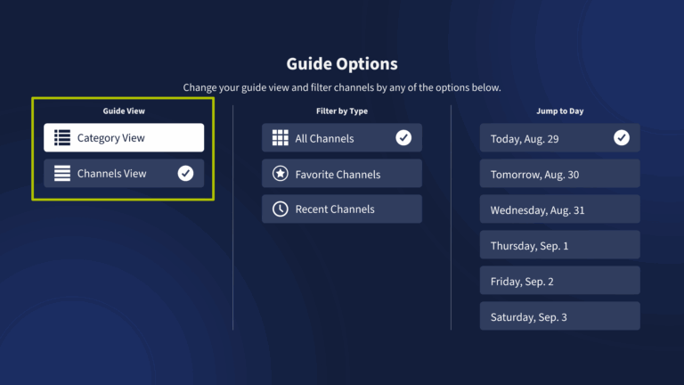 Tablo Live Views switch