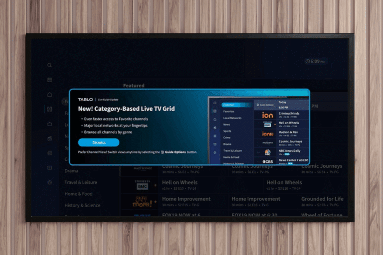 Tablo category guide toast