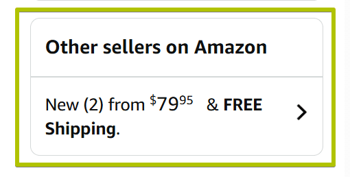 "Other sellers on Amazon" "New (2) from $79.95 & FREE Shipping."